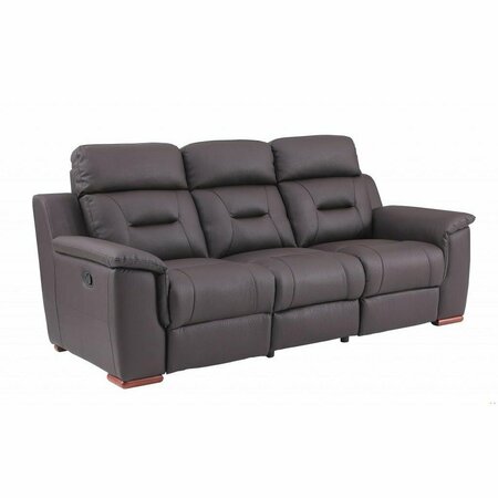 Homeroots 90 x 41 x 41 in. Modern Brown Leather Reclining Sofa 343838